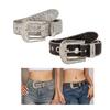 Fashion Women Belt PU Leather Casual Shinning Rhinestone Jeans Decorative Cowgirl for