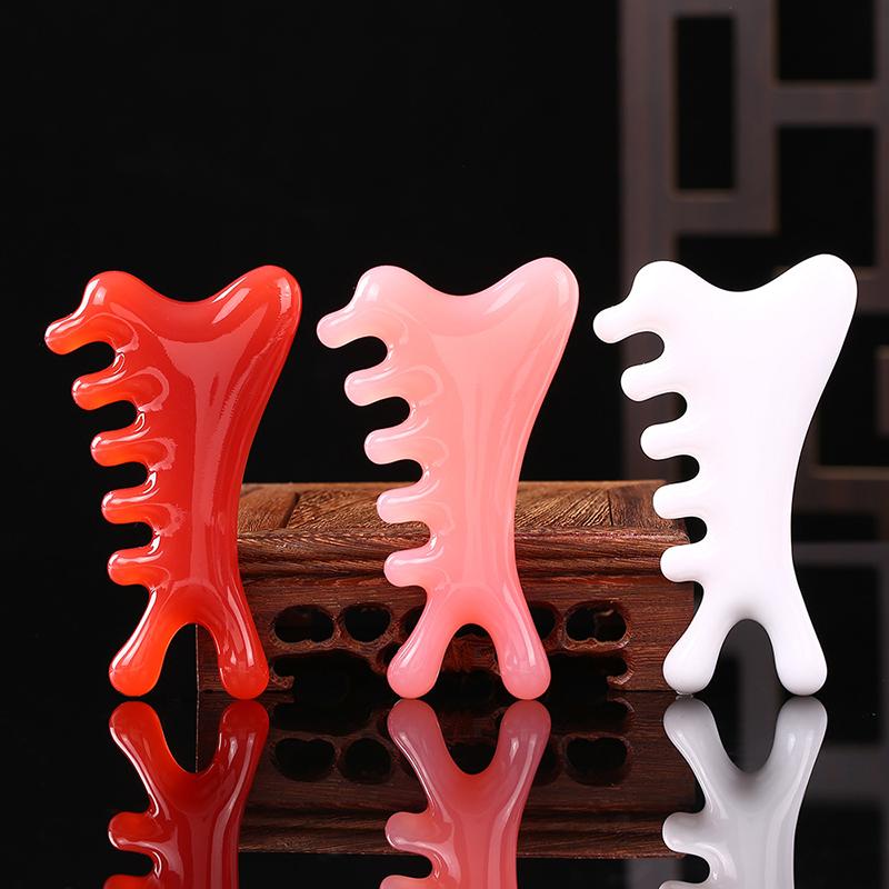 Body Meridian Massage Comb Resin Five Wide Tooth Comb Acupuncture Therapy Blood Circulation Anti-Static Smooth Hair Comb