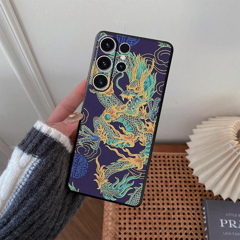 

Мягкий силиконовый черный чехол с рисунком «Chines Loong» для Xiaomi Redmi Note 13 Pro 13C Poco C65 Samsung A55 S24 iPhone Camera Защитный противоударный чехол Samsung Galaxy A35 5G