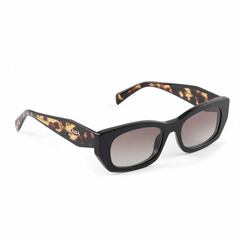 Prada Temple Pattern - Rectangular Sunglasses Women's Tortoiseshell