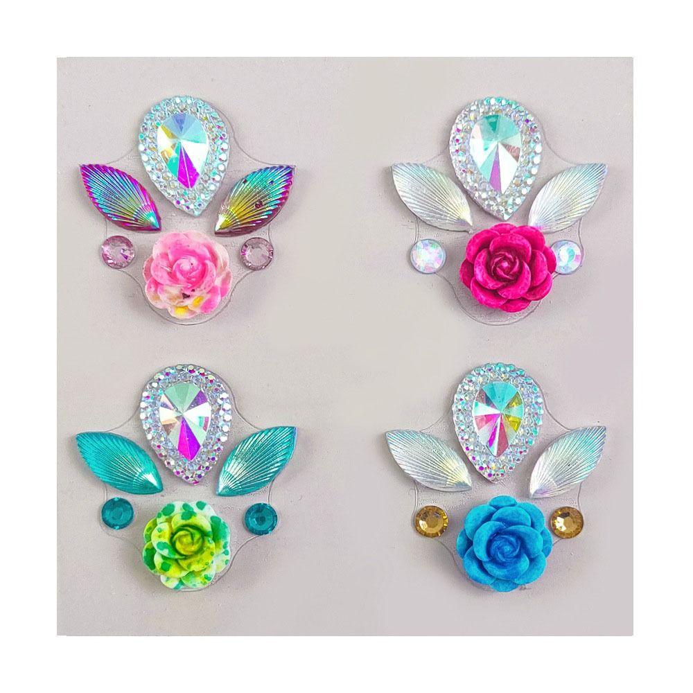 

Adhesive Crystal Gems Tattoo 3D Crystal Face Stickers Tattoo Tool Makeup Sticker Party 06 4pcs