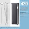 Dental Oral Care Tool Set: Stainless Steel Mouth Mirror, Probe, Tartar Remover, Toothpick