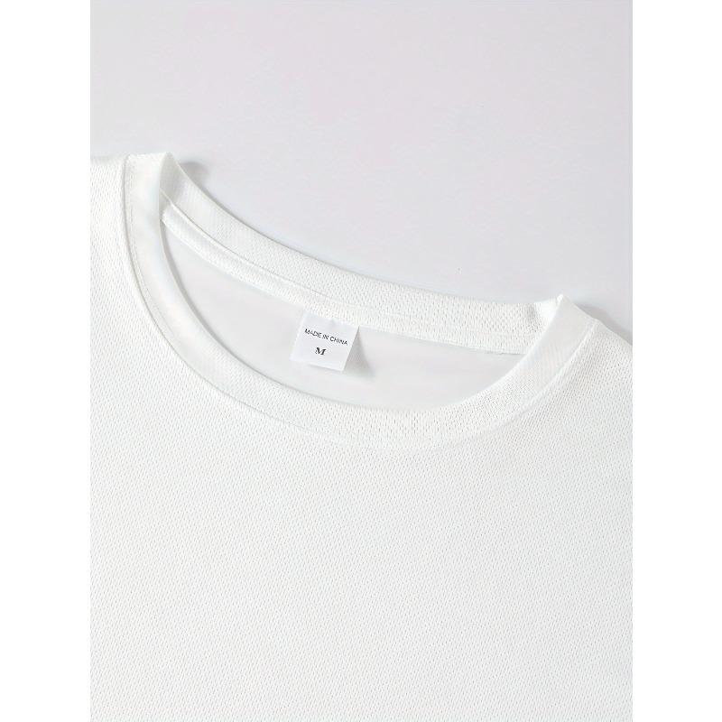 European Sizes Men'S Casual Crew Neck T-Shirt with "Luis" Print, Breathable & Quick-Dry Fabric, Regular Fit Short Sleeve Tee for Summer