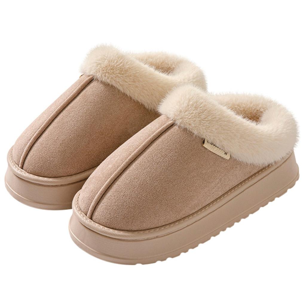 Cotton Slippers for Women, Winter Indoor Home, Thick Soled, Anti Slip, Outerwear Bag with Warm and Plush Cotton Slippers for Men