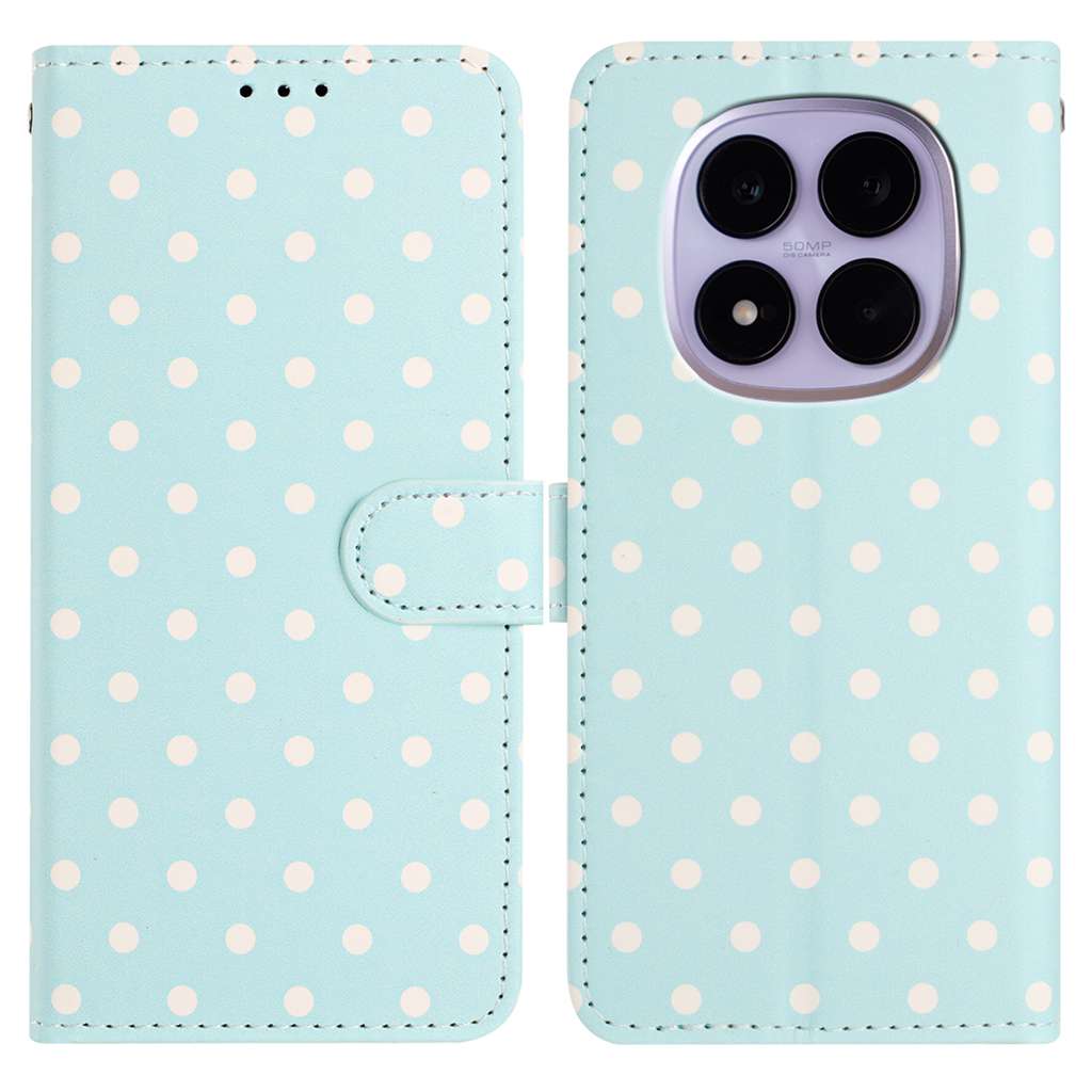 For Xiaomi Poco M8 5G/Redmi Note 15 5G (Global)/15 4G (Global) Leather Case Polka Dot Pattern Wallet Stand Folio Phone Cover
