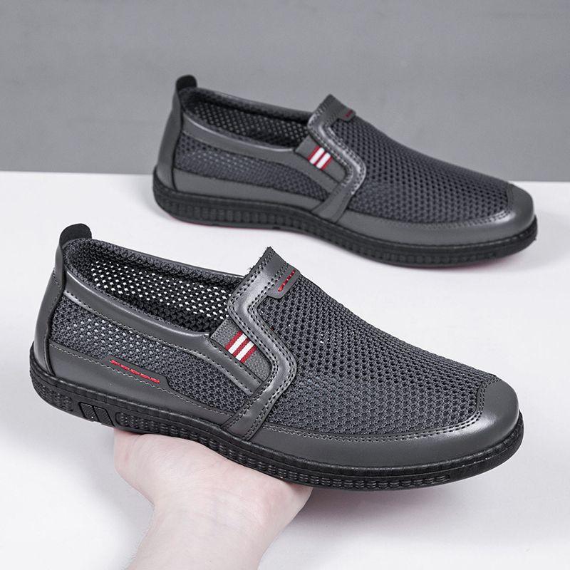 

Тканевые туфли мужские летние повседневные сетчатые туфли сетчатая тканевая поверхность мягкая подошва дышащие нескользящие туфли полые сандалии 44