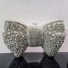 Green Bow Rhinestone Evening Bag Gold Hard Metal Crystal Wedding Handbags Bridal Party Cluches Diamond Women Cocktail Purses