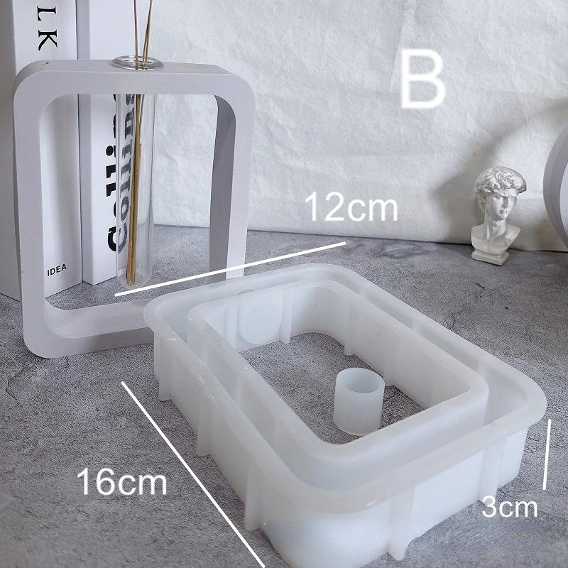 Arched Rectangular Round Hydroponic Gypsum Mould DIY Hydroponics Test Tube Vase Silicone Mold Plant Vase Cement Resin Mold Decor
