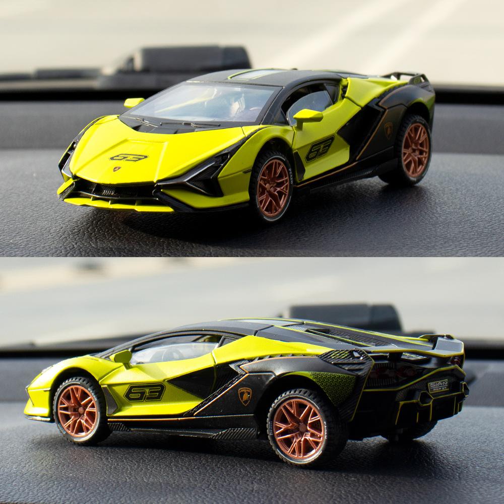 1:32 Scale Lambo Sian Alloy Car Model, with Light & Sound Effect Diecast Car Toys for Boy Birthday Gift Kids Toys Car Collection