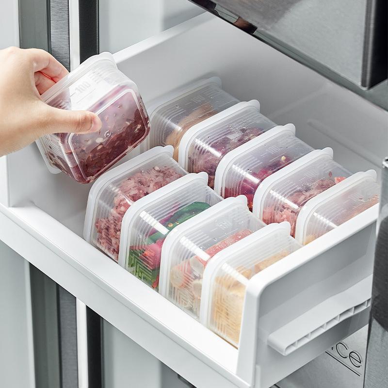 Refrigerator Frozen Meat Storage Box Fresh-keeping Box Food Grade Fruit Meat Freezing Sealing Box Kitchen Storage Case