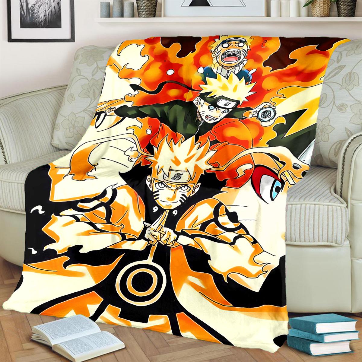 

Anime-Naruto Print Blanket Warm Comfortable Flannel Blanket for Bedrooms, Sofas, Beds, Chairs, Picnics, Travel -LXR65 75x90cm