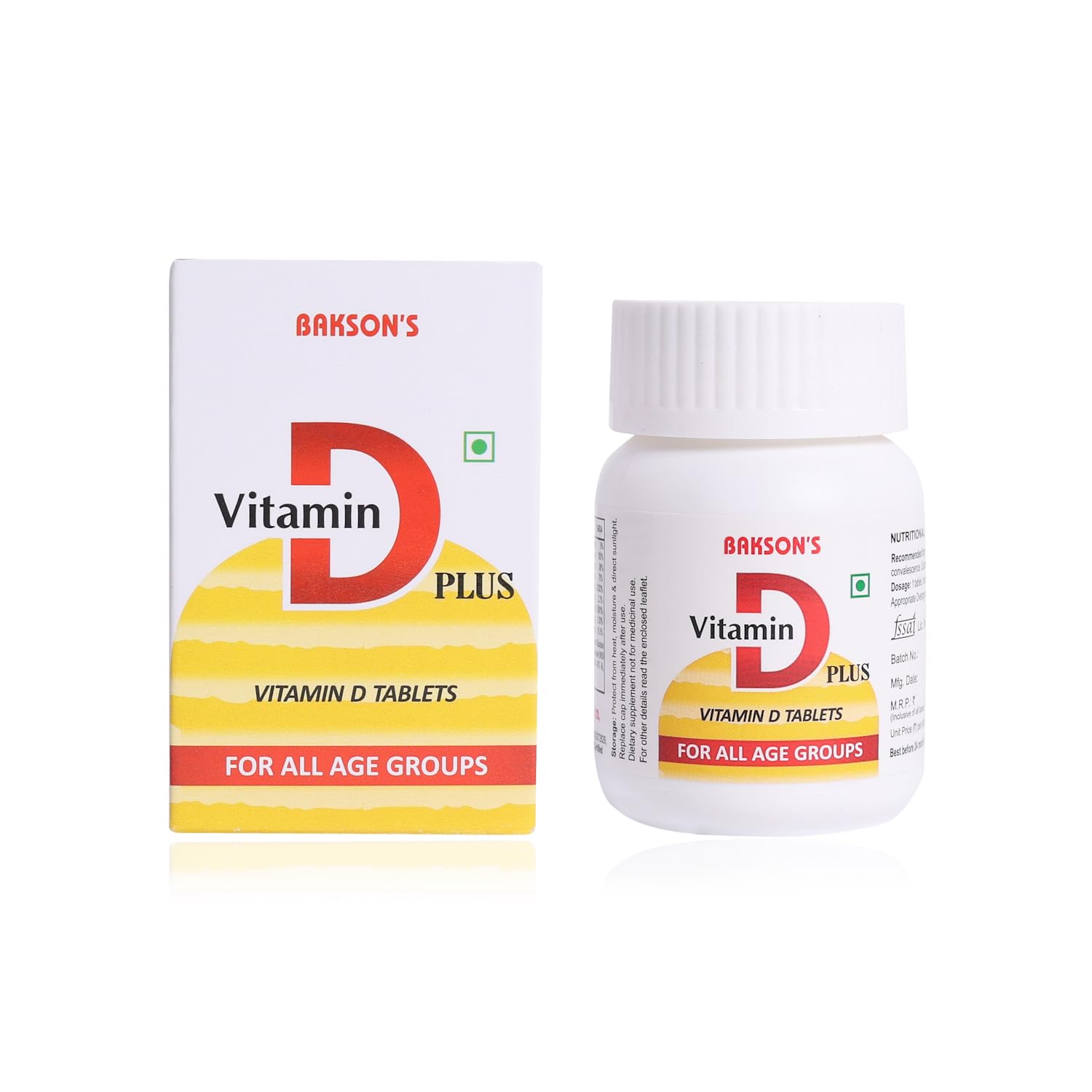 

Bakson s Vitamin D Plus, 30 Tablets X Pack of 3