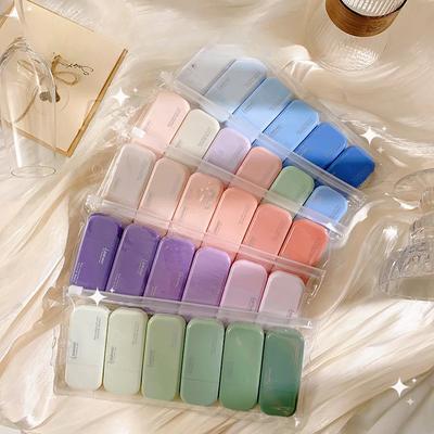 6pcs/set Gradients Macaron Color Portable Correction Tape Mute Trackless Square Shape For School Office Supplies Back To School