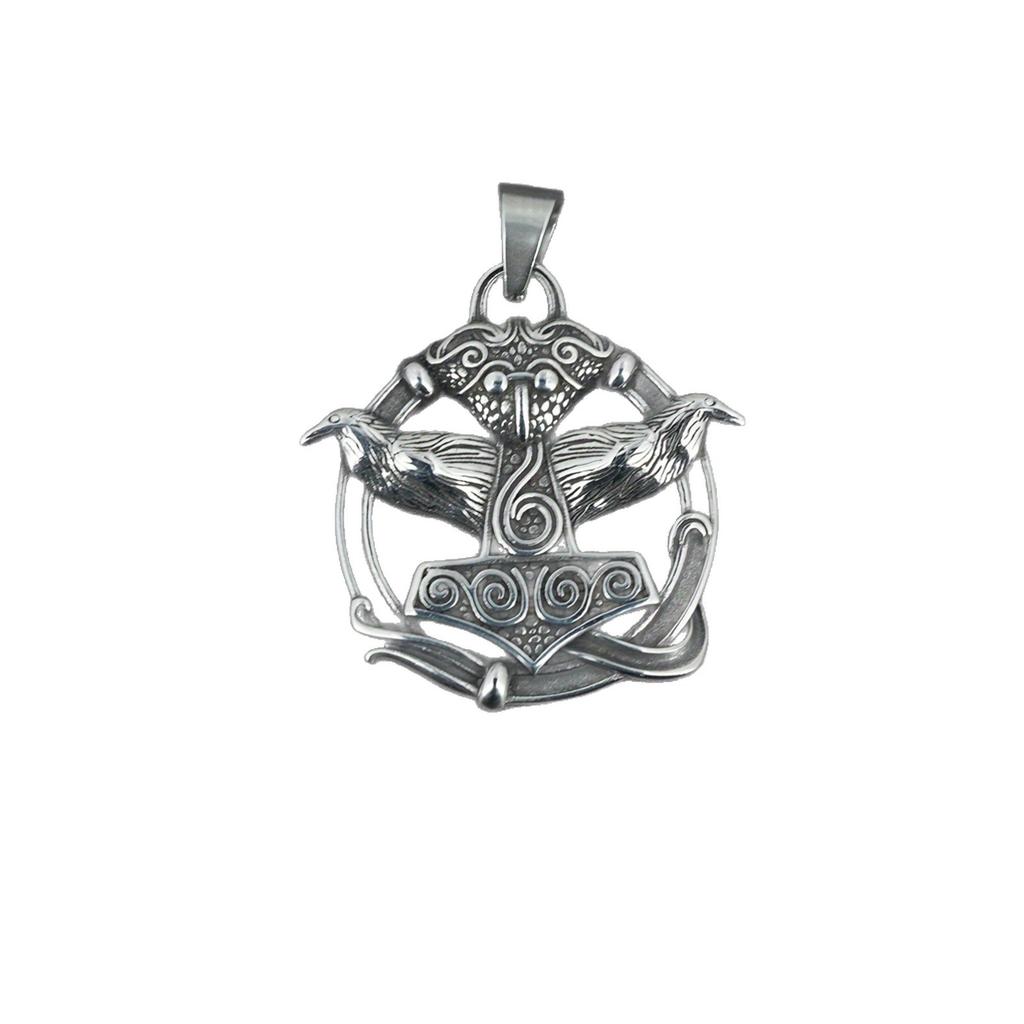 Retro Ethnic Style Nordic Mythology Odin Amulet Necklace Pendant
