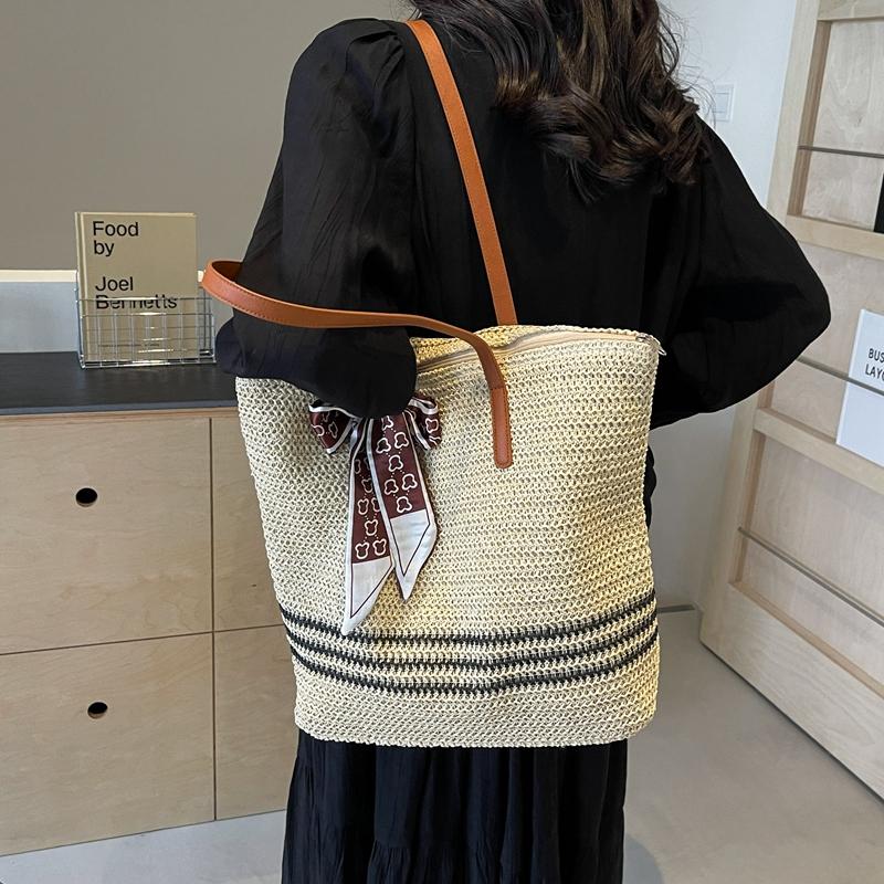 Large Capacity Straw Woven Bag Women's Shoulder Bag Tote Bag