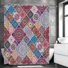 Baroque Style Colorful Floral Pattern Shower Curtain, Bathroom Decorative Shower Curtain, Waterproof Shower Curtain with Hooks