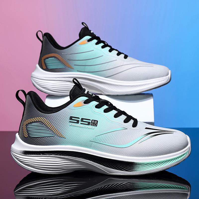 2025 new mesh breathable men's casual running shoes ultra-light thick-soled non-slip trend fashion sports shoes
