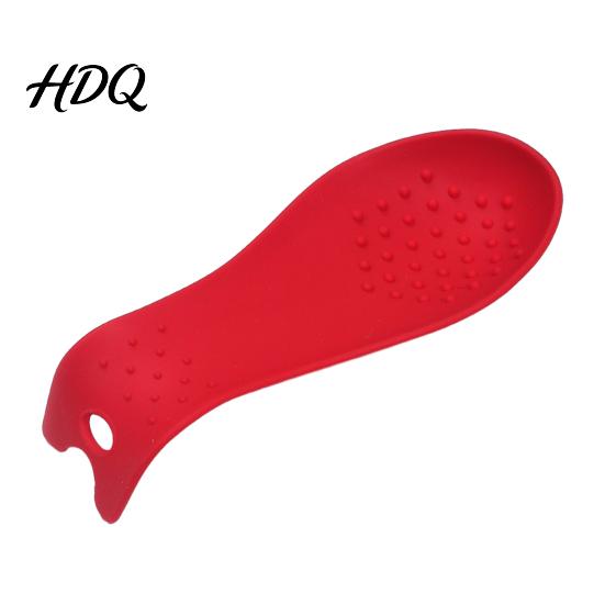 Kitchen Countertop Protector Silicone Spoon Rest for Countertop Heat Resistant Spatula Holder Ladle with Non-Slip Bump Design & Hanging Hole Modern
