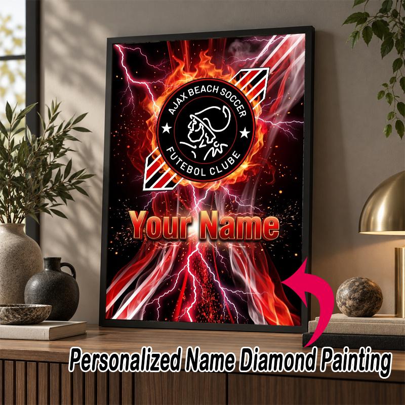 Custom Name Ajax Amsterdam 5D Diamond Painting Personalized Full Drill Diamond Art Kit Gift