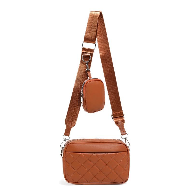 New Fashion Diamond Embroidered Square Bag Front Bag Storage with Mini Change Bag Women's Bag Messenger Bag Trend