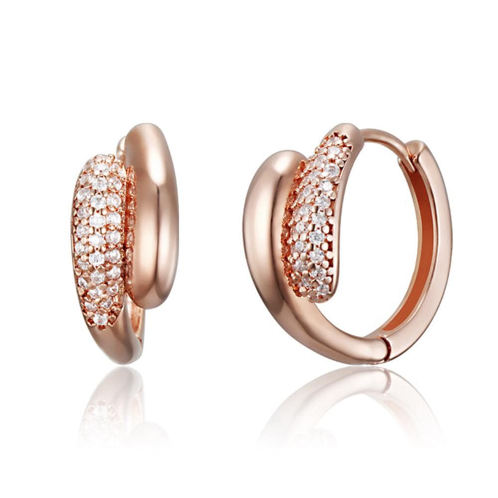 14K Gf Bling Half Stone One-Touch Earrings Elgpee573