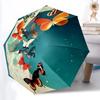1pc Butterfly Moon Automatic Folding Umbrella - 8-Rib Compact Travel Umbrella Durable & Portable for Outdoor Use, Perfect Gift for Birthdays076
