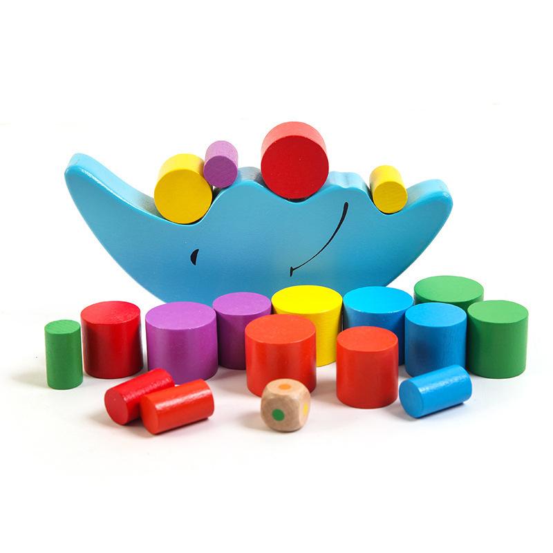 Toys Educational Wooden Moon Balance Block Game Stacking Balance Toy Montessori Fine Motor Training For Kids Children