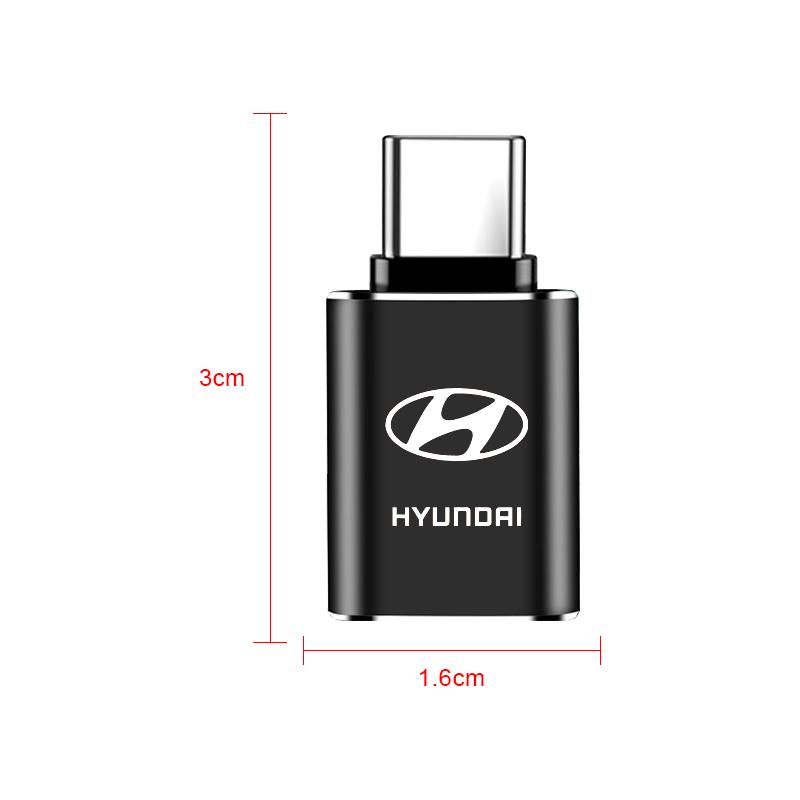 1Pcs Car Charging Adapter Type-C To USB Converter Car Accessories For Hyundai I30 Tucson Elantra Venue Palisade Terracan Accent Kona