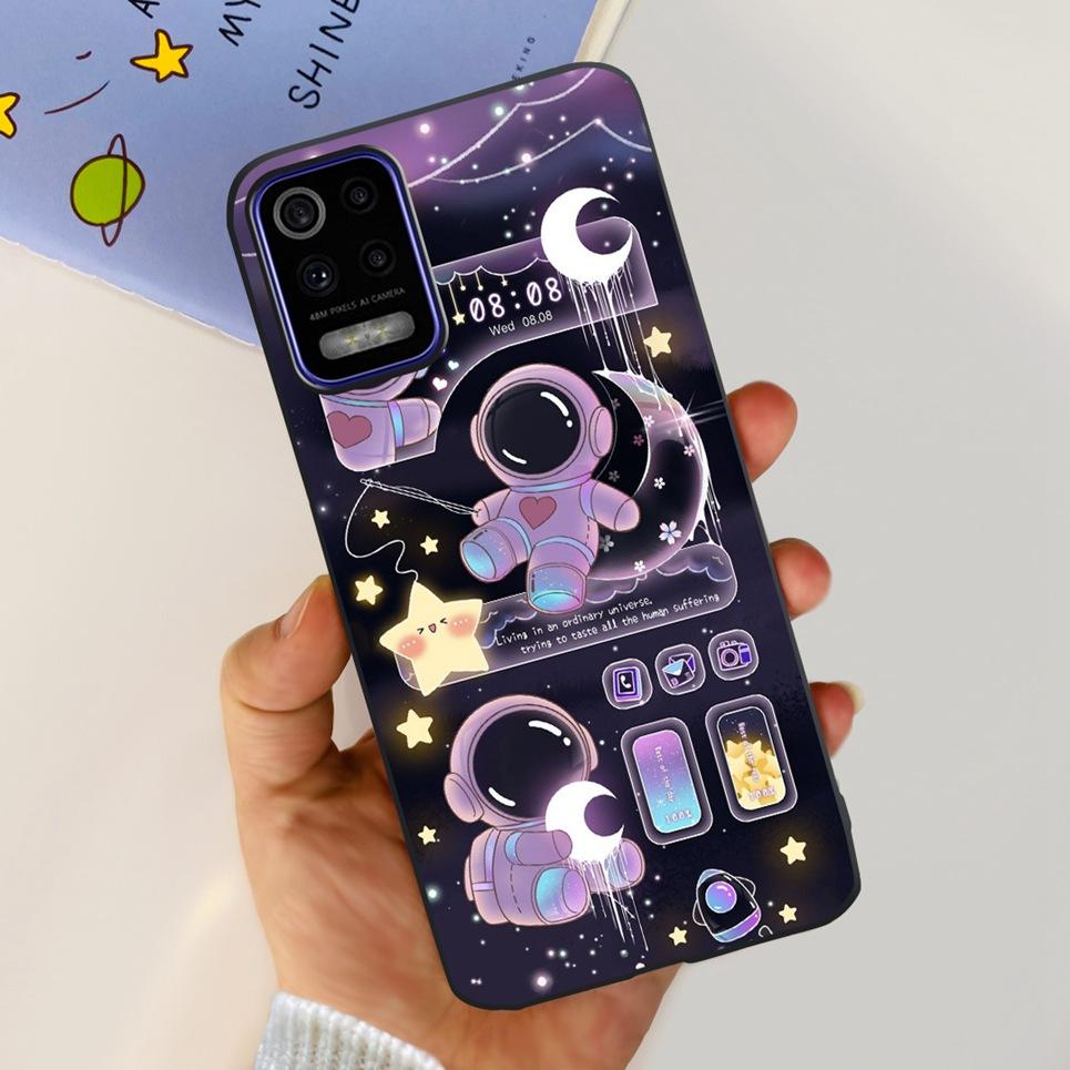 Para LG K52 2020 / LG Q52 2020 Funda Trasera Calavera Dragón Estilo Genial Dibujos Animados Carcasas Parachoques Bumper de Silicona Suave Negro Para LG K22 2020