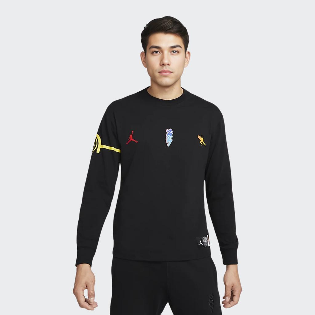 Jordan X Zion X Naruto L/S T-Shirt (Asia Sizing) Black Men Streetwear DO6598-010