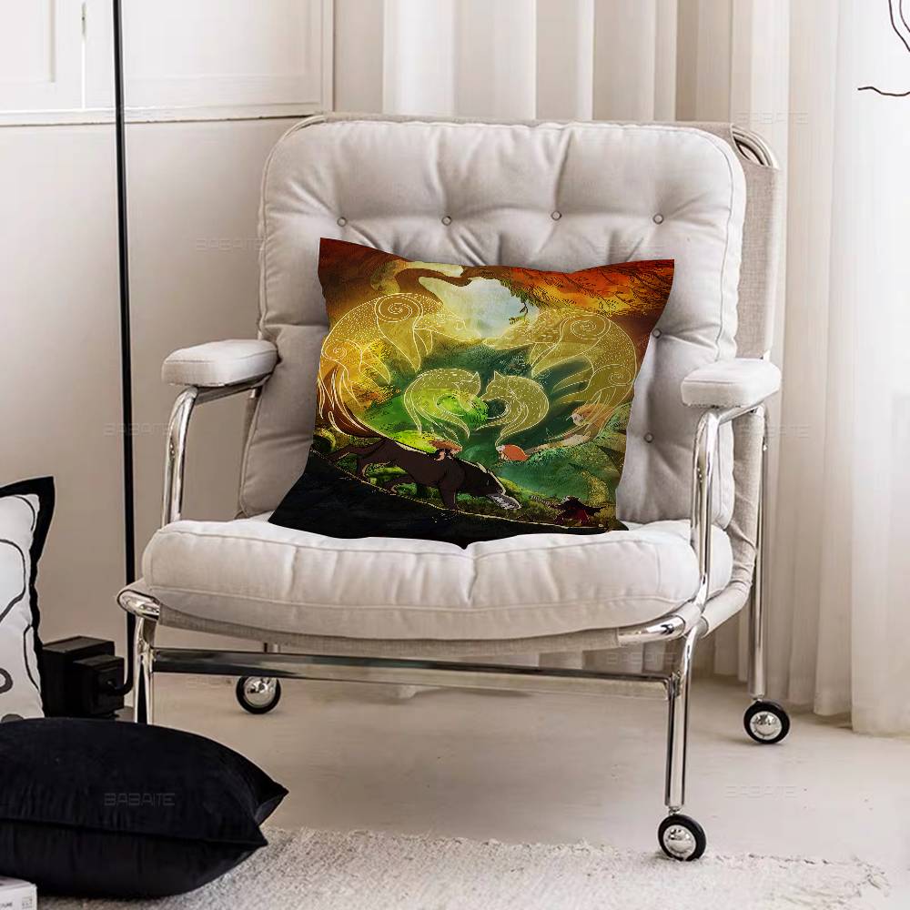 Film W-Wolfwalkers Anime Kissenbezüge Cartoon Sofa Dekoration Zuhause Doppelseitiger Druck Kurzer Plüsch Niedliche Kissenhülle