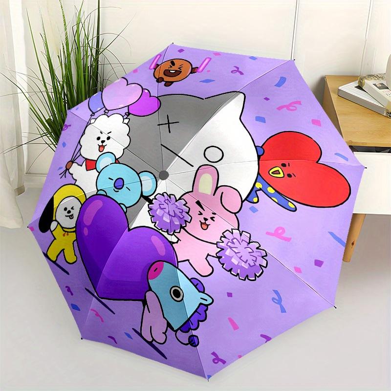 

1pc BT21 Character Celebration Umbrella with Plastic Handle,Suitable for All Seasons Home Travel Outdoor UmbrellaM1182