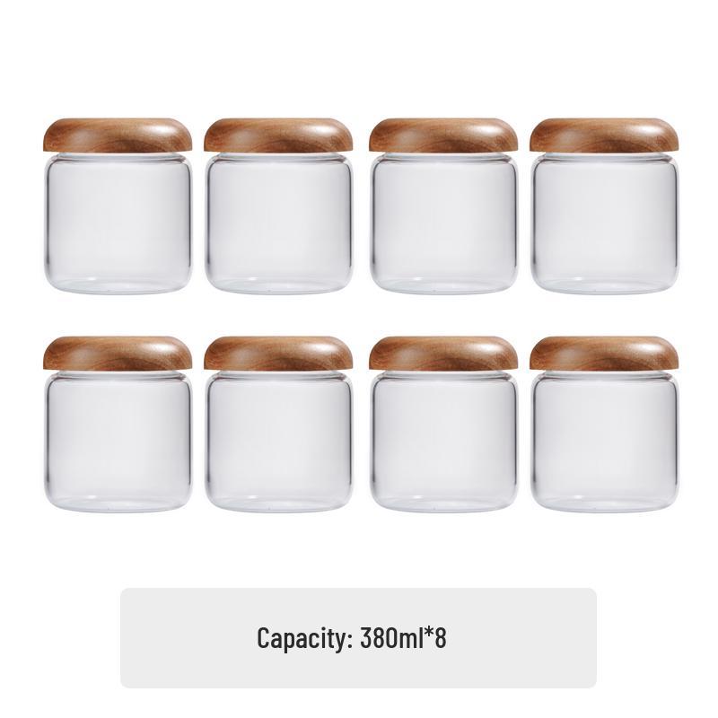Luftdichtes Glasvorratsglas mit Holzdeckel für Honig, Kaffeebohnen, Marmelade oder Trockenwaren