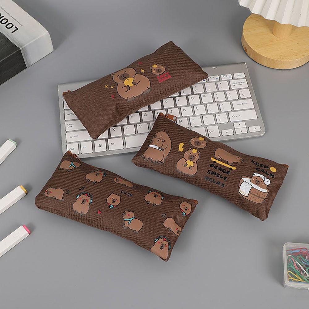 Multi-function Stationery Storage Bag Capybara Pen Bag Cartoon Pen Pouch