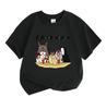 Kids Boys Girls 100% Cotton Crew Neck Short Sleeve T-Shirt Cute Anime Friends Print Casual Comfortable Lightweight Tee for Daily Holiday Outdoor Wear
