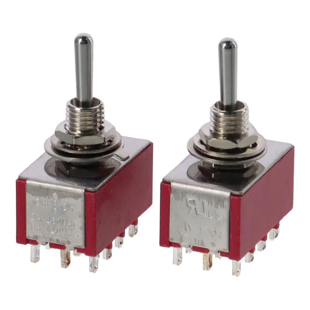 2Pcs 3 Position 12 Pins Mini Toggle Switch Car Boat Switches  Small Electronic Equipment