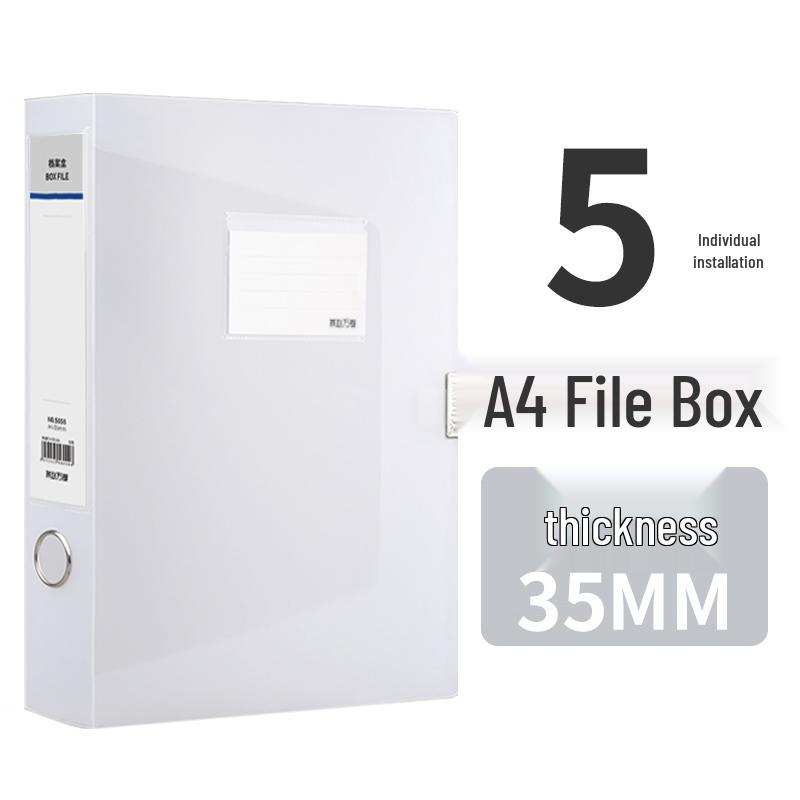 Set of 10 A4 Transparent Plastic File Storage Boxes, 55mm Thick, for Home or Office Use