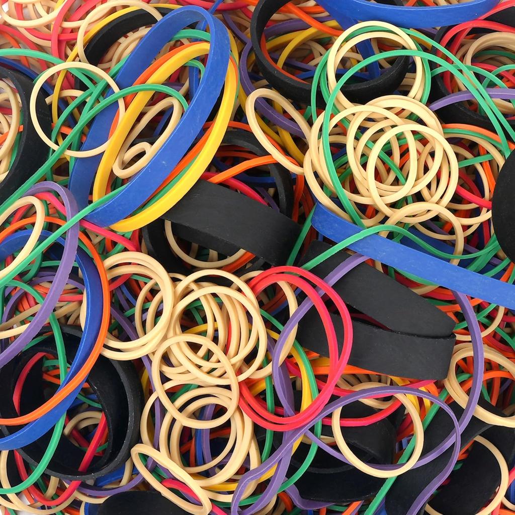 HAIDIBAO-Rubber Bands Assorted Sizes multicolor Elastic Rubber Bands Office Supplies 0.5lbs