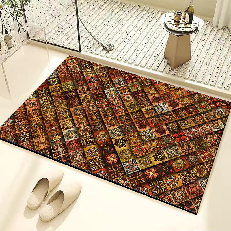 

Коврик для пола из диатомовой глины в стиле ретро, грязеотталкивающий коврик для ног, прочный водопоглощающий нескользящий коврик 40 * 60Cm (diatom mud)