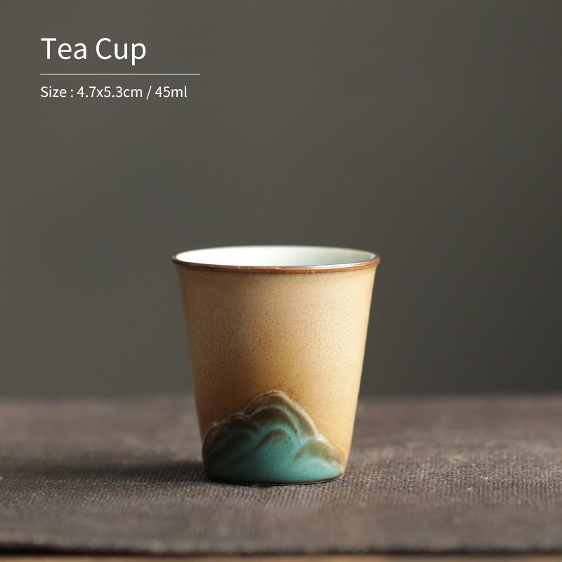 45ml Kiln Change Glaze Ceramic Tea Cup Landscape Kung Fu Tea Set