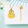 Gold Crushed Ice Gourd Necklace - Chinese Style Fu Lu Good Luck Pendant Gift for Girlfriend