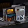 1/64 Diorama Car Garage Model LED Lighting City Building Parking Lot Scene Model