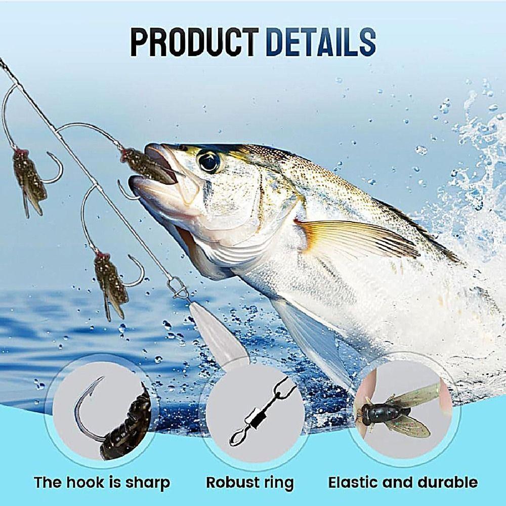 Set da 2 Pezzi con Ami Esca Artificiale da Pesca a Mosca Antiruggine Con Ausili per il Lancio Esca Bionica da Pesca a Mosca Attrezzatura da Pesca Resistente