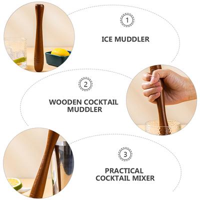 Juice Press Hammer Wooden Muddler Bar Mojito Cocktail Garlic Grinding Rod Crusher Multipurpose Graters