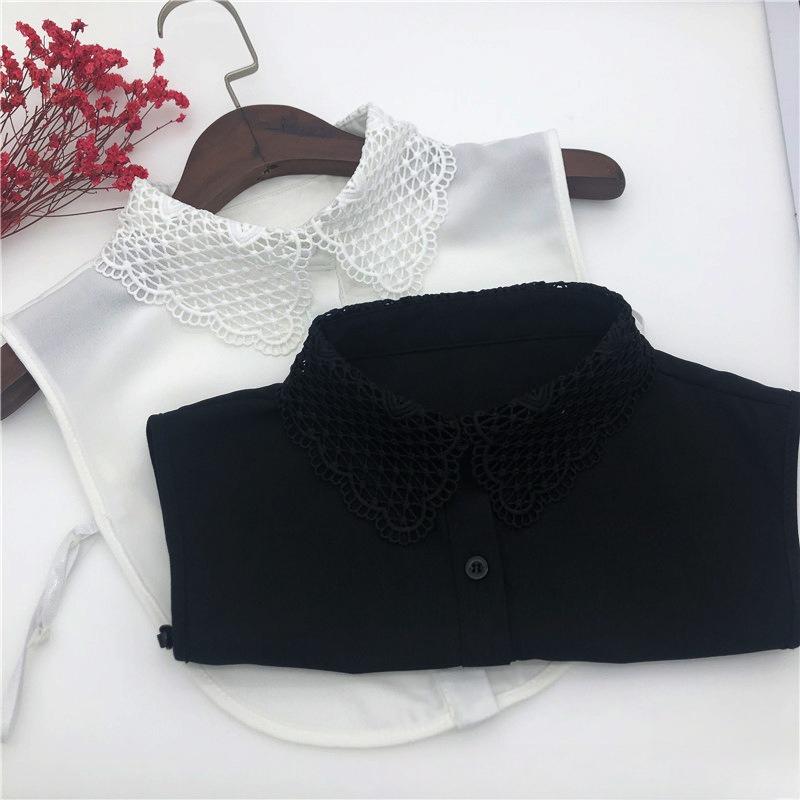 Fashion Womens Solid Color False Collar Casual Fake Collar Business Formal Lapel Detachable Half Shirt Blouse Dickey Collar