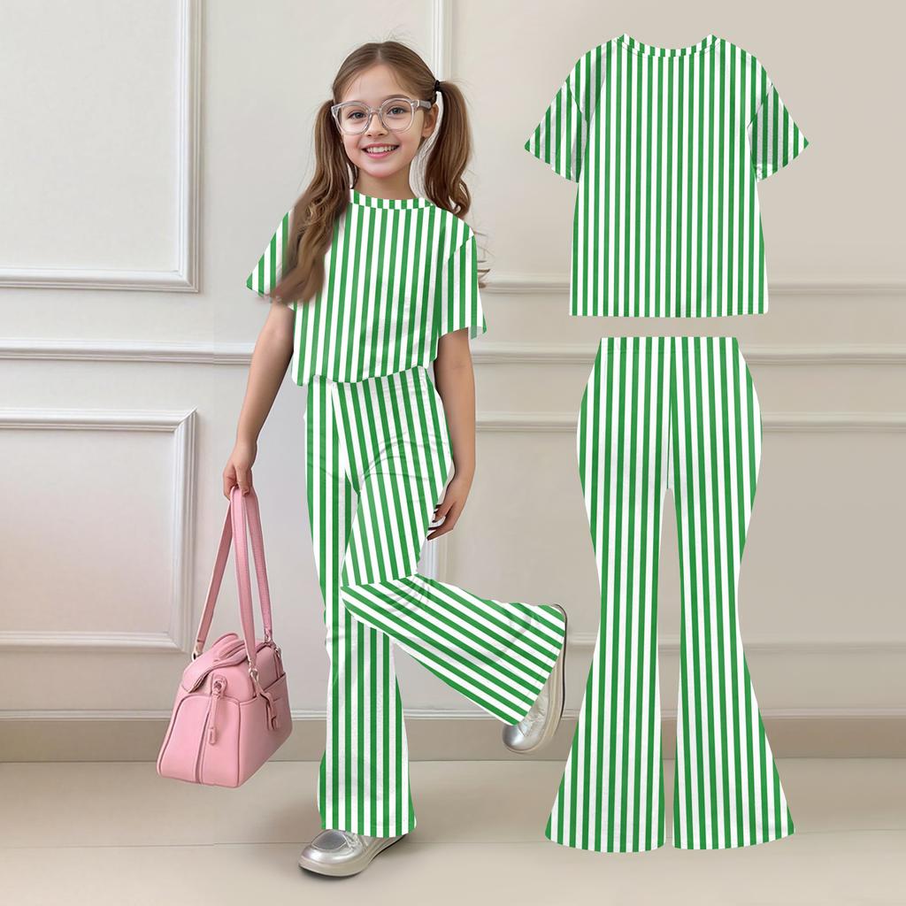 Children's Casual Short-sleeved Printed Short-sleeved Shirt And Pants Two-piece Set