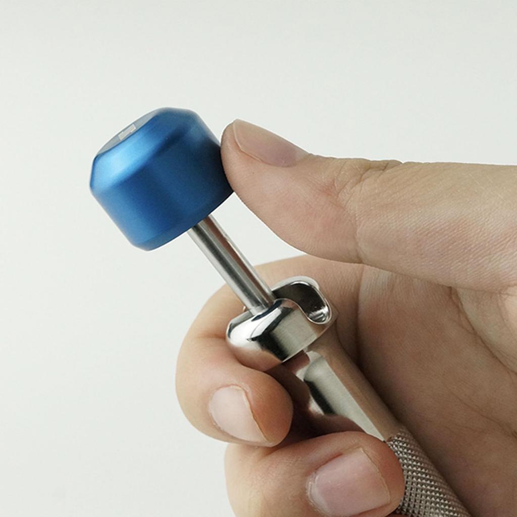 711L Lollipop Bit Driver Pocket EDC Screwdriver with Retractable Lever for Extra Torque Interchangeable Hex Bit Driver Steel - - 1/4" (Stainless Blue)