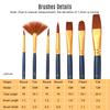 7pcsCelsiusset Art Paint Brushes Set Round & Flat & Filbert & Fan Tips Professional Drawing Paintbrushes Nylon Hair Wooden Handle for Watercolor Acryl