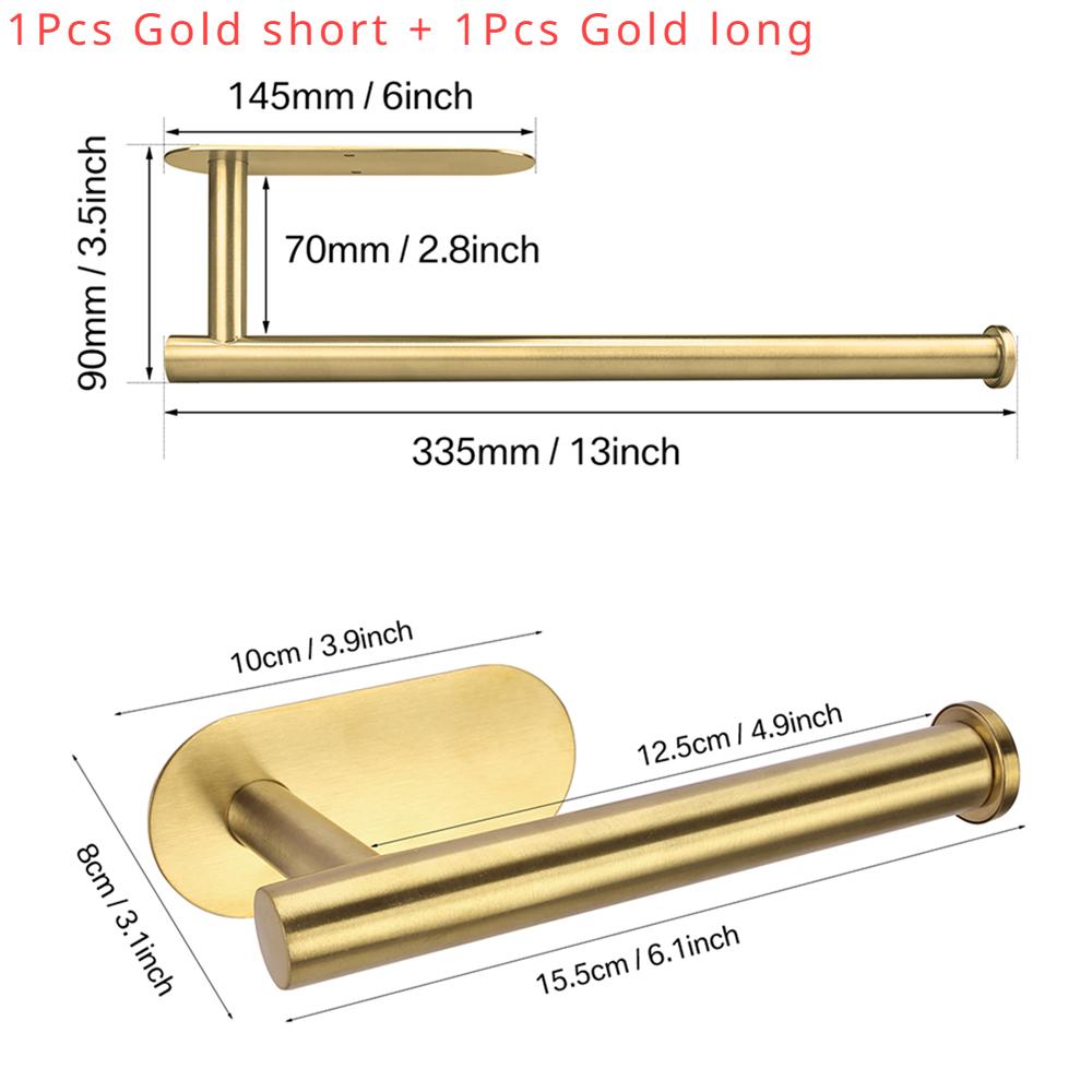 Adhesive Toilet Roll Paper Holder Organizer Wall Mount Storage Stand Kitchen Bathroom No Drill Tissue Towel Dispenser Stainless