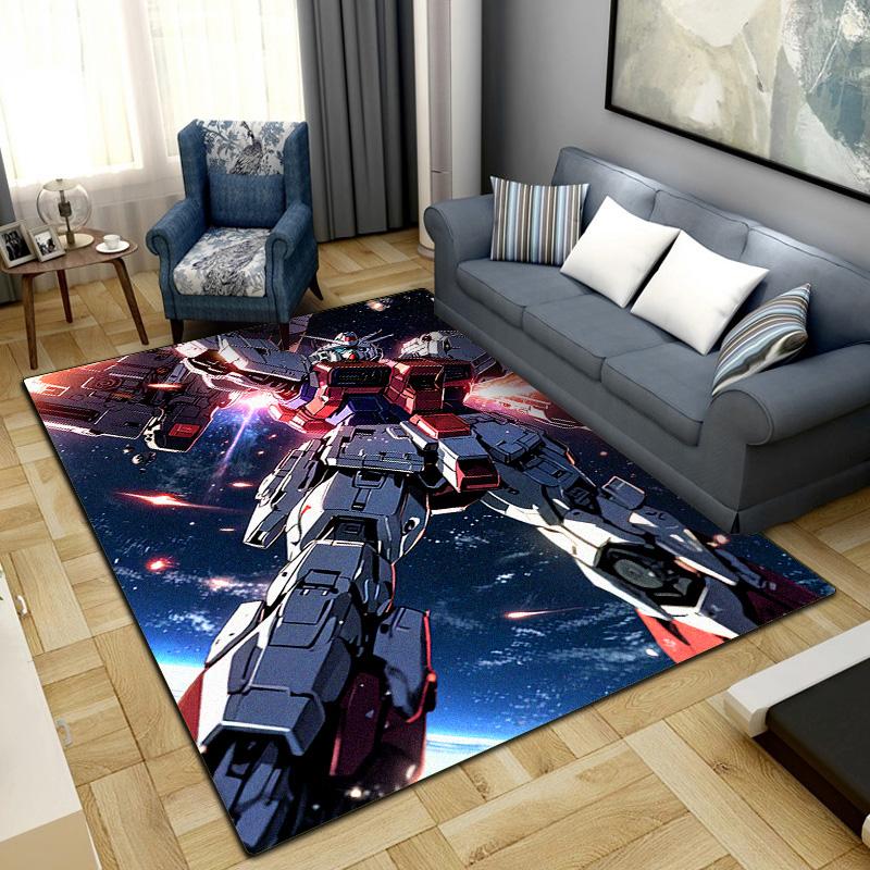 Mobile Suit Gundam Printed Anti-slip Carpet Fashionable Decorative Rug Mat for Bedroom Living Room LXR107